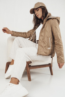 Women's quilted gold jacket