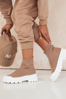 Женские туфли-носки бежевого цвета