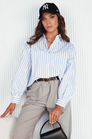 Женская бело-голубая рубашка