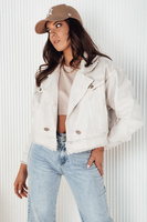 Женская джинсовая куртка светло-бежевого цвета