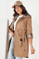 Женская куртка-парка бежевого цвета