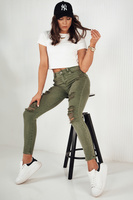 Женские джинсовые брюки зеленого цвета