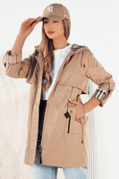 Женская куртка-парка бежевого цвета