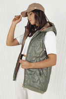 Женский стеганый жилет зеленого цвета