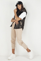 Жіночий стьобаний золотий жилет